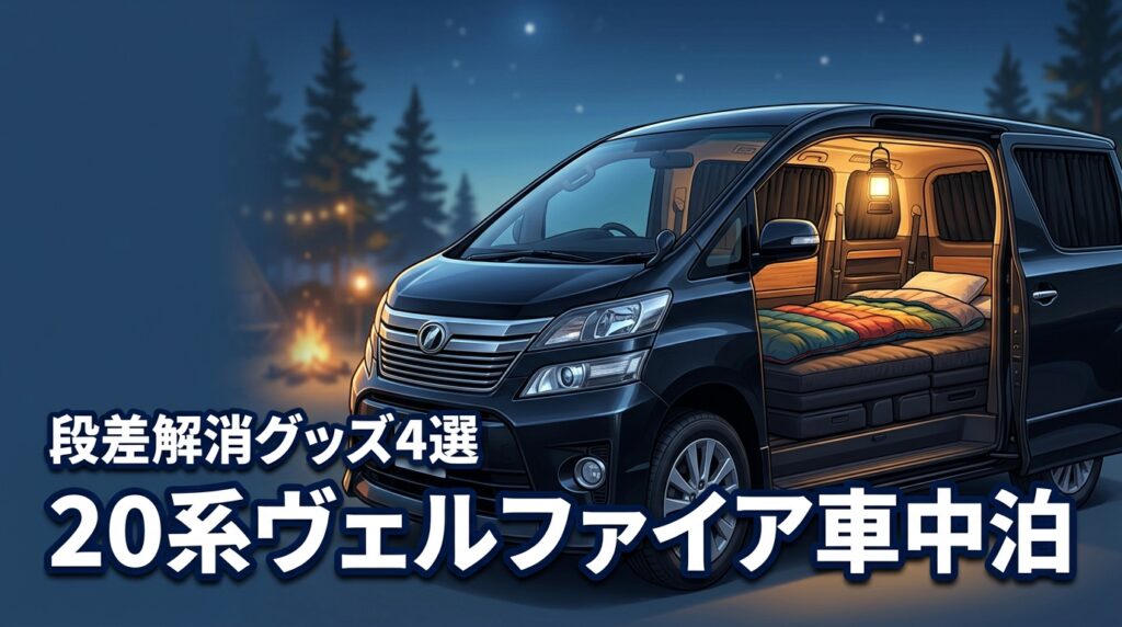 20系ヴェルファイアで車中泊！段差を解消する4つのグッズと5つのメリット