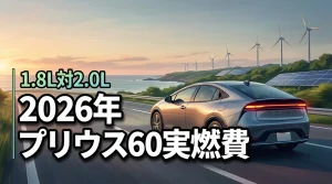 プリウス60の燃費をグレード別に比較！1.8Lと2.0Lの実燃費の差を公開
