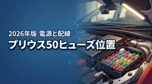 プリウス50のヒューズボックスはどこ？ドラレコ用電源の探し方と配線手順