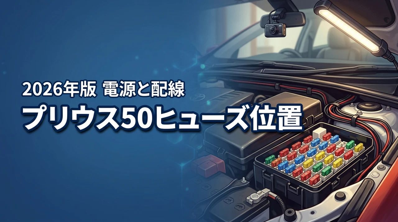 プリウス50のヒューズボックスはどこ？ドラレコ用電源の探し方と配線手順