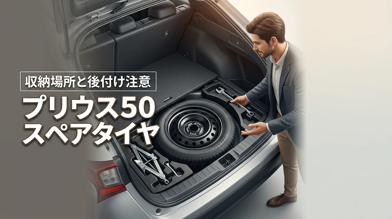 プリウス50のスペアタイヤはどこにある？収納場所の確認方法と後付けの注意点