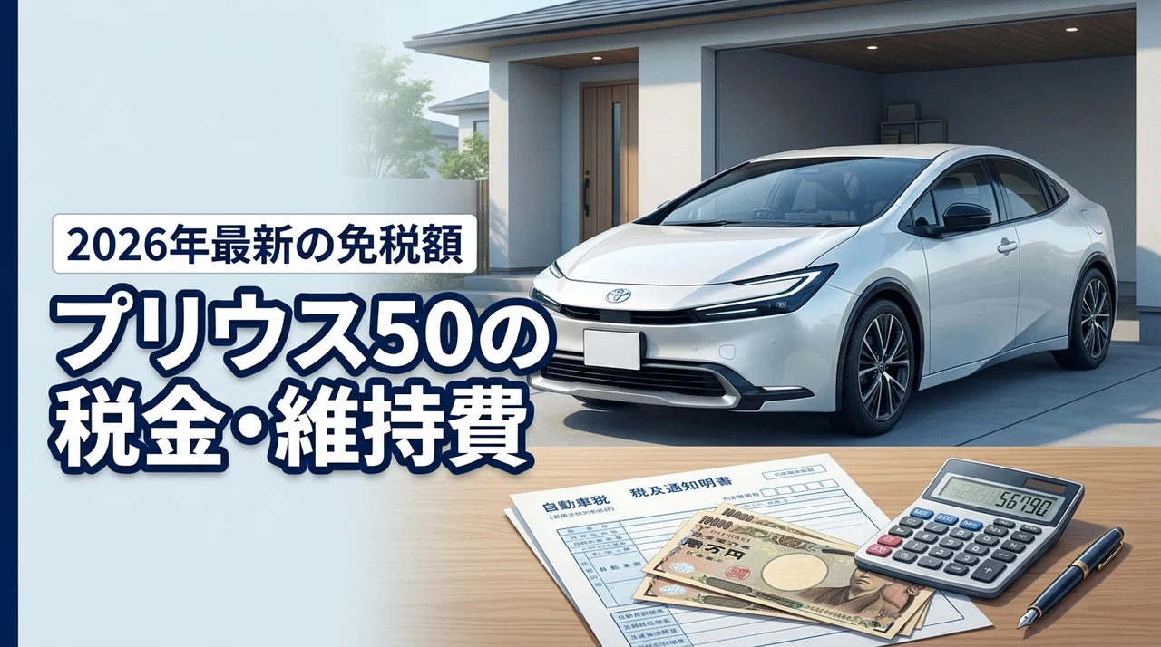 プリウス50の税金はいくら？自動車税や重量税の免税額と維持費を詳しく計算