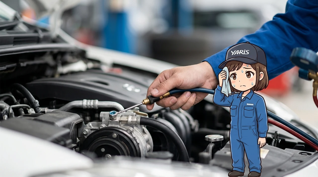 ヤリスMXPA10のエアコン効かない原因と点検項目