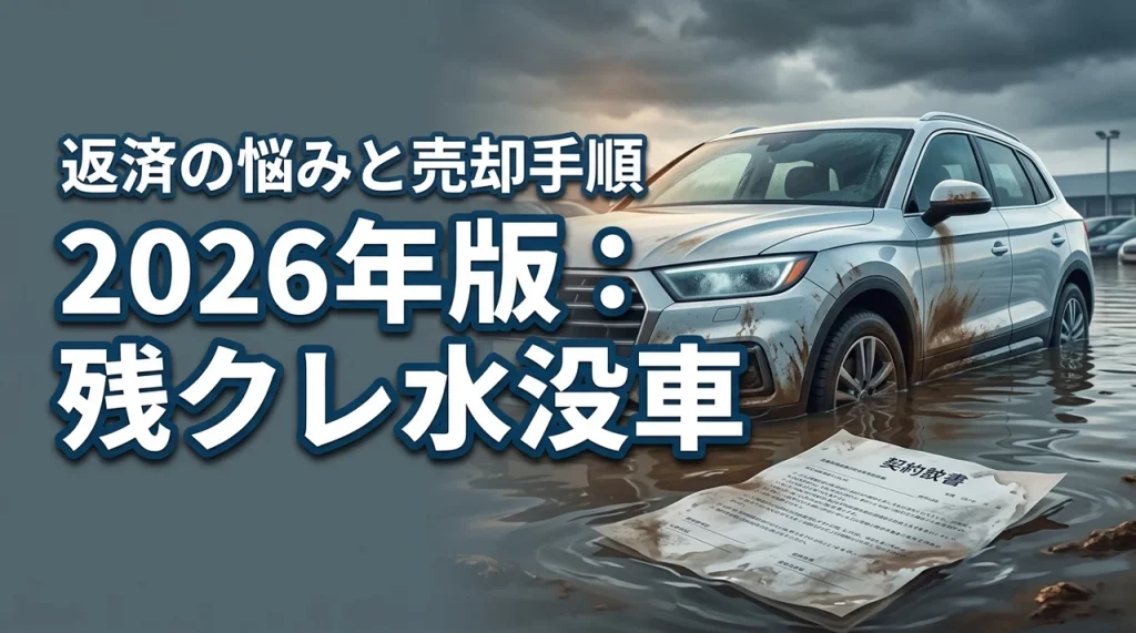 残クレ中の水没車は返済が続く？車両保険が使えない時の対処法と売却手順